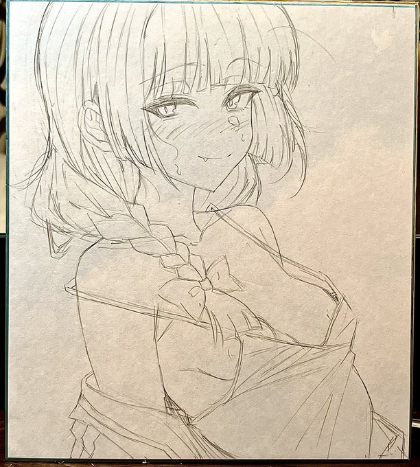 きくり姐さん色紙下書き。
ペン入れは会場で。 