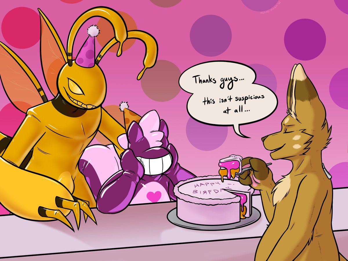 Lamouf and Beezelbumble baked me a cake for my birthday! 
...Nothing out of the ordinary here at all....