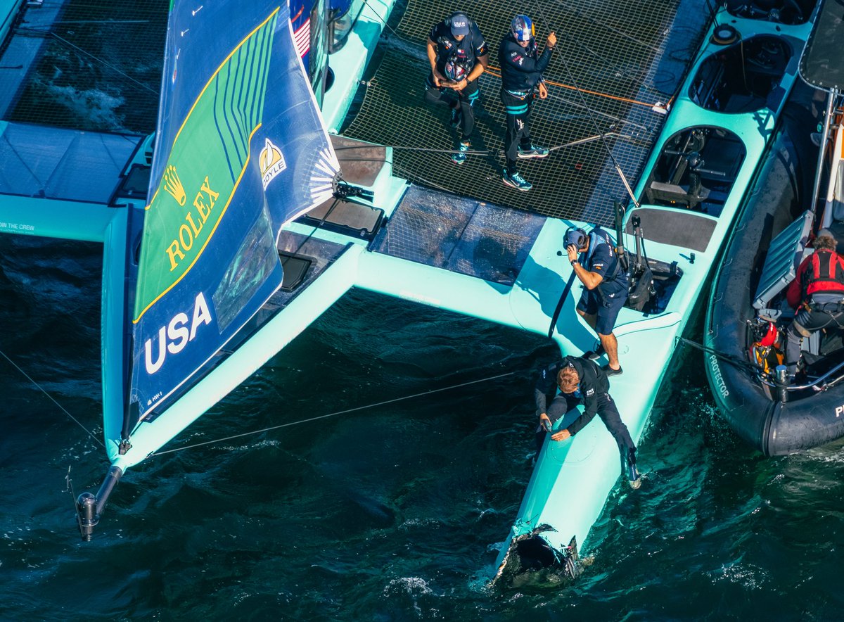 STATEMENT: After an encouraging start to the Germany Sail Grand Prix, the U.S. SailGP Team was involved in a racing collision with Emirates Great Britain in Race 4, resulting in race-ending damage for both boats. 

We understand this is the nature of our sport and are relieved no
