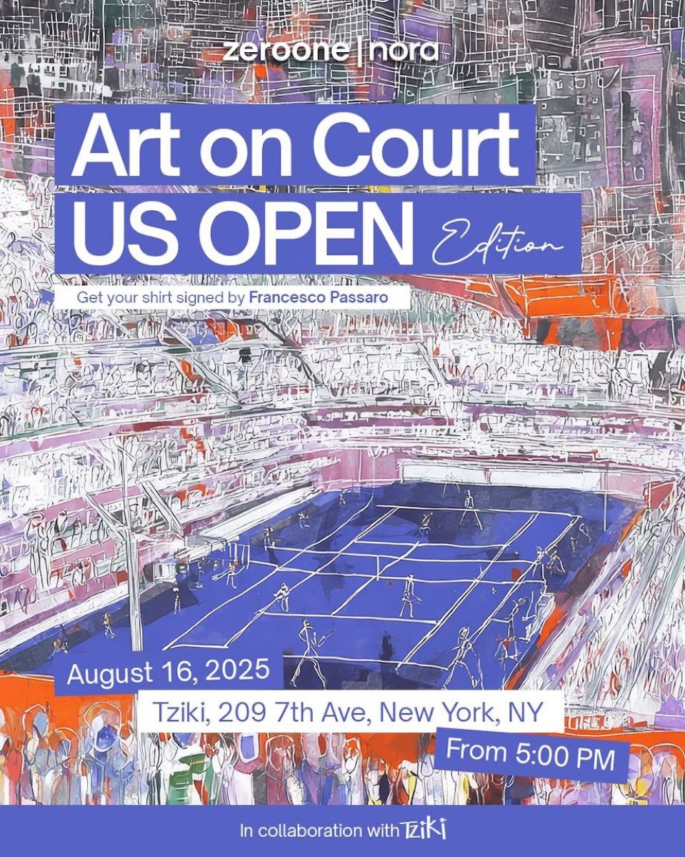 JAGGYBOX (@jaggybox) on Twitter photo Tonight!🔥Let’s have a blast🔥
<a href="/zero________one/">zeroone 🔺</a> NORA x US OPEN
🗽209 7th Ave, New York, NY | 5-7 PM
🎾 Enjoy tennis-inspired artworks 🎾
with ”Francesco Passaro“ - world tennis player
Link below to RSVP 🔗⤵️
partiful.com/e/lKfzxt5GWuNV… Tonight!🔥Let’s have a blast🔥
<a href="/zero________one/">zeroone 🔺</a> NORA x US OPEN
🗽209 7th Ave, New York, NY | 5-7 PM
🎾 Enjoy tennis-inspired artworks 🎾
with ”Francesco Passaro“ - world tennis player
Link below to RSVP 🔗⤵️
partiful.com/e/lKfzxt5GWuNV…