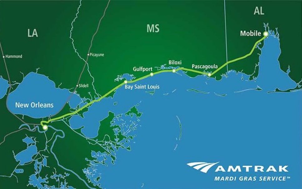 It took 20 years to restore rail service between Mobile and New Orleans after Katrina. I’m happy to see any rail restoration, but let’s be clear: no highway would have ever taken this long to be restored.