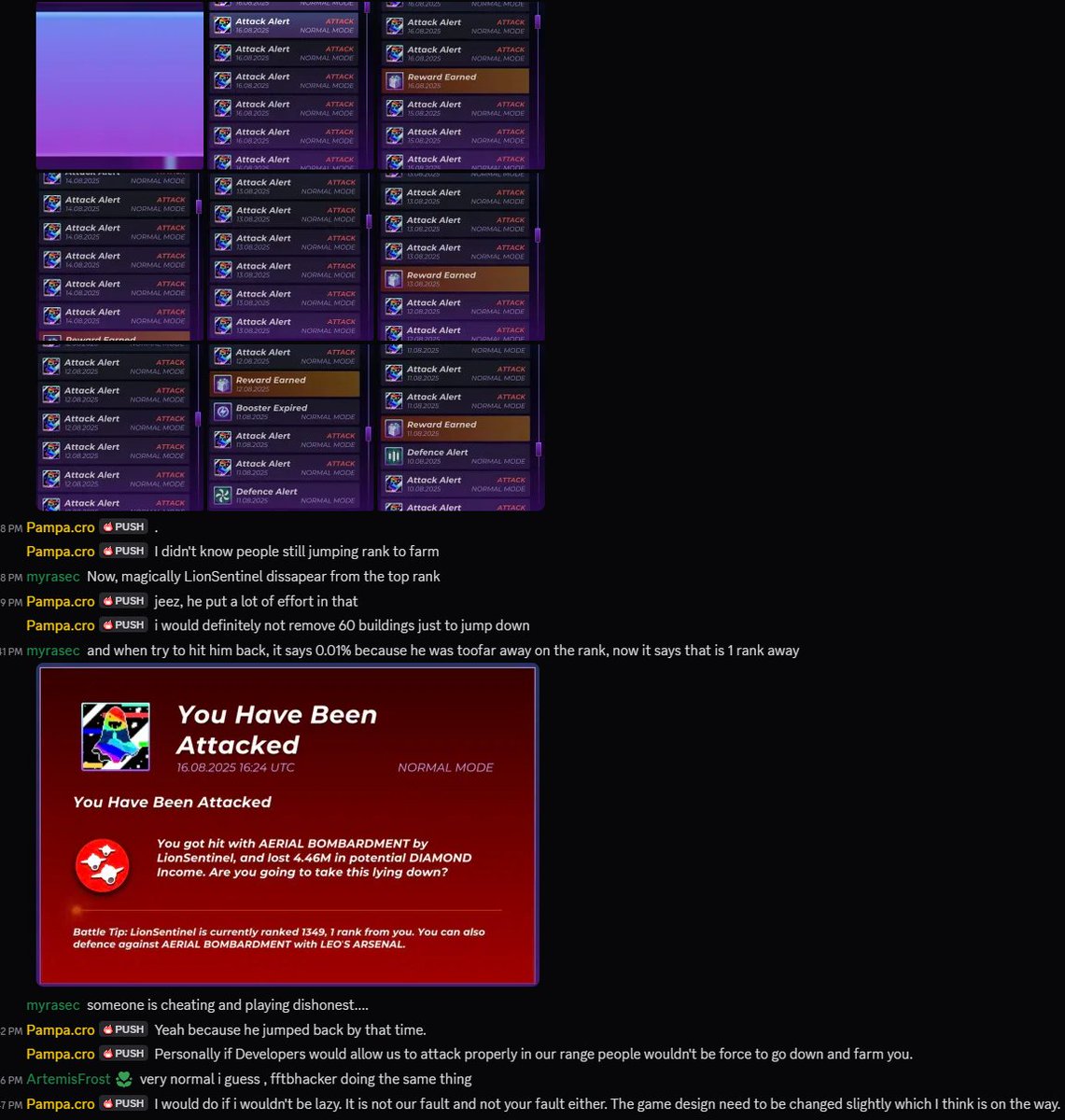 Interesting topic on the Manecity discord.

Rank 1300+ player getting farmed by rank 2.

The high miss rate was created to protect lower rank players, yet, it actually encourages high rank players to farm the bottom of the rank list.

By artificially preventing people to fight