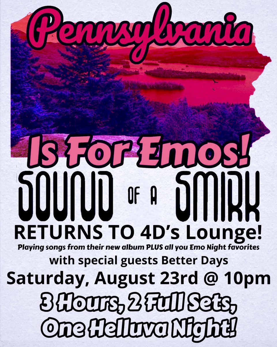 SoundofaSmirk's tweet photo. Hey Pennsylvania! See you next weekend😏 https://t.co/Y2Zb8yAOrE