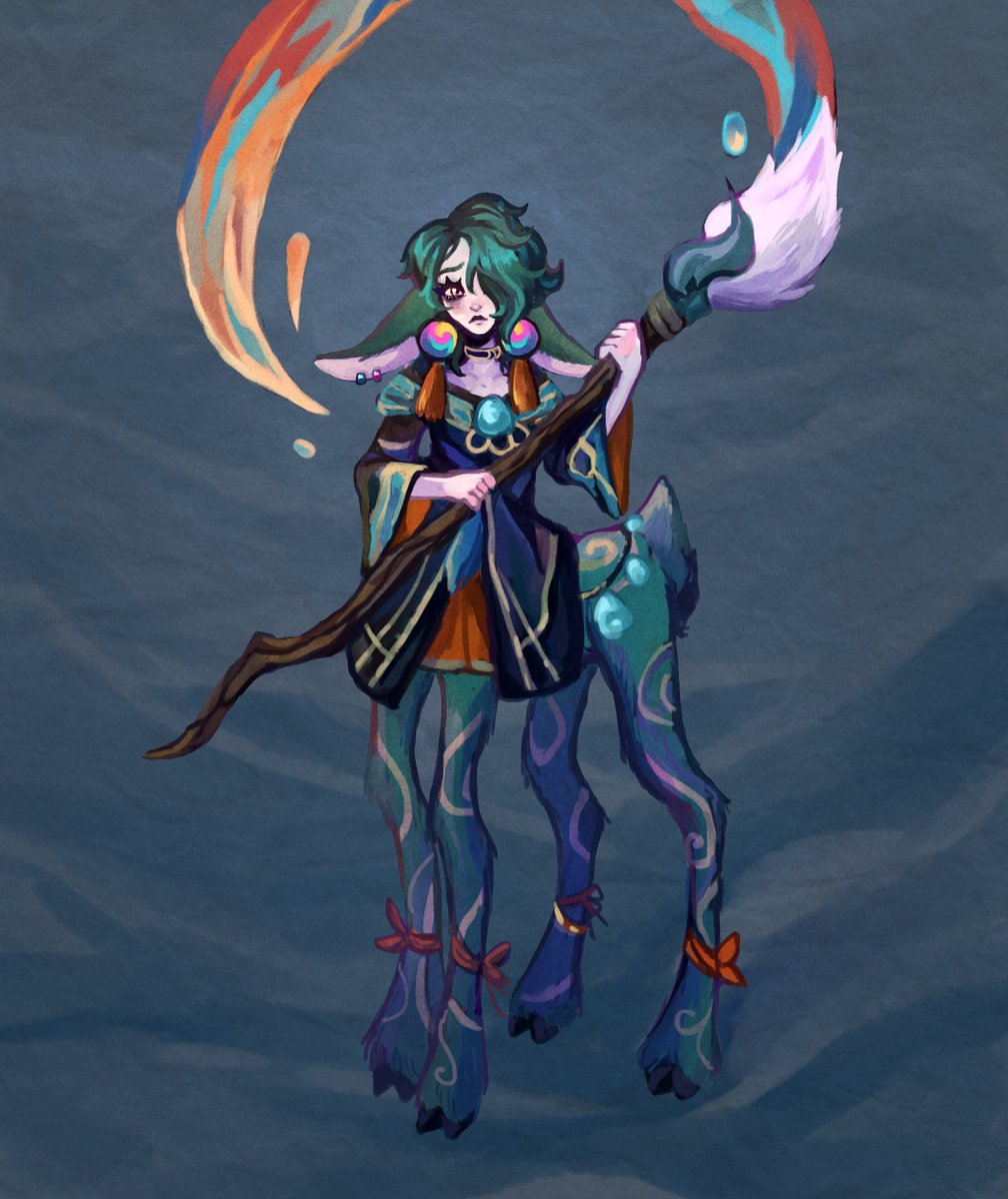 🌸League of Lillia 8/?  
🖌️Hwei

I'm drawing other champions as Lillia! This time I drew her as the brooding painter, Hwei 💕

#ArtofLegends #Lillia #Hwei #LeagueofLillia