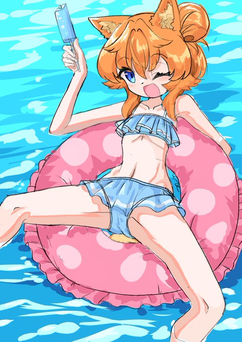 水着が描きたくてラクガキしてたらブロック崩しに使えそうな画像出来た 