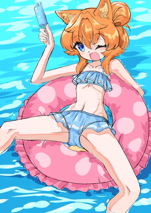 水着が描きたくてラクガキしてたらブロック崩しに使えそうな画像出来た
