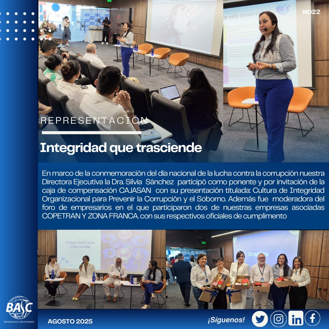 Estamos en los espacios donde hablamos de transparencia, seguridad  e integridad bases de la cultura de seguridad de BASC.