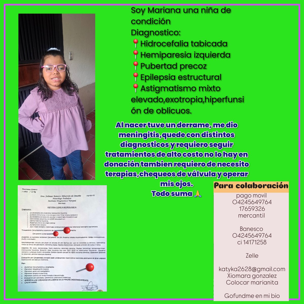 marianita (@mariani87784922) on Twitter photo Suplico ayuda solo faltan $190 para mis tratamientos llevo días sin ellos agradezco la colaboración de mis angeles terrenales 🙏 Dios les pague
pago movil
04245649764
17659326
mercantil
Banesco
04245649764
ci 14171258
Zelle
katyka2628@gmail.com
Xiomara gonzalez Suplico ayuda solo faltan $190 para mis tratamientos llevo días sin ellos agradezco la colaboración de mis angeles terrenales 🙏 Dios les pague
pago movil
04245649764
17659326
mercantil
Banesco
04245649764
ci 14171258
Zelle
katyka2628@gmail.com
Xiomara gonzalez
