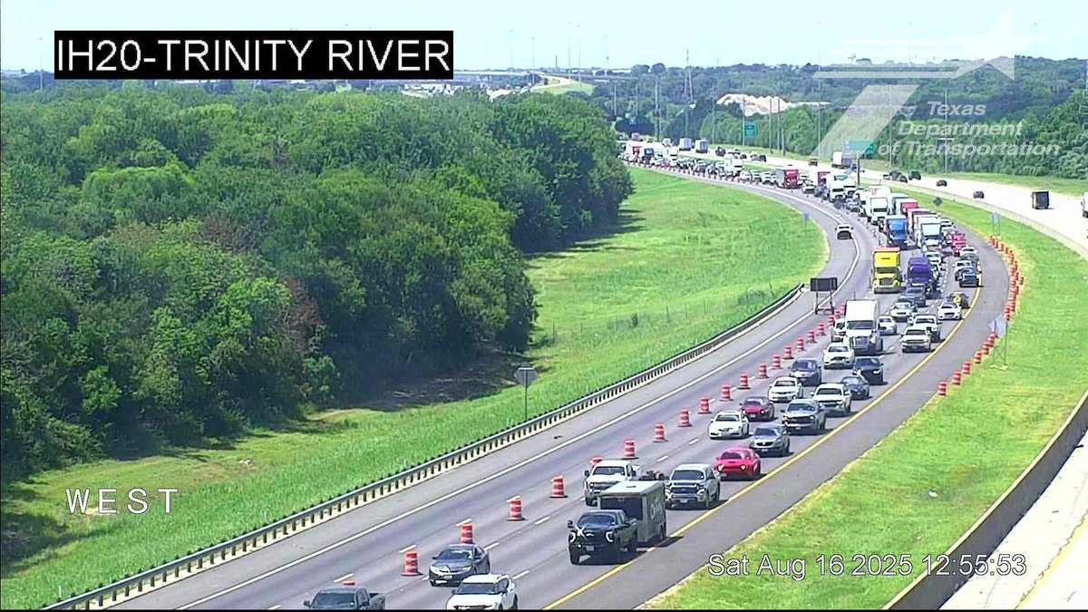 krldtraffic's tweet photo. Travel Advisory - ROAD WORK - #Hutchins into #Seagoville: IH-20 EB @ Trinity River Bridge - construction has the 2 right lanes affected - delays from IH-45 @KRLD #KRLDTraffic #1080KRLD #trafficalert @TxDOTDallas https://t.co/OrHAYLrlPI