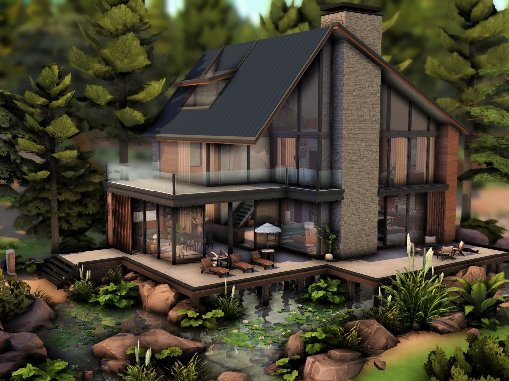 PlumbobKingdom's tweet photo. Cabin by the lake ❤️ #NOCC #Sims4 #TheSims @TheSims 

Video: https://t.co/XipWA0shCQ https://t.co/hLatlW3Ogh