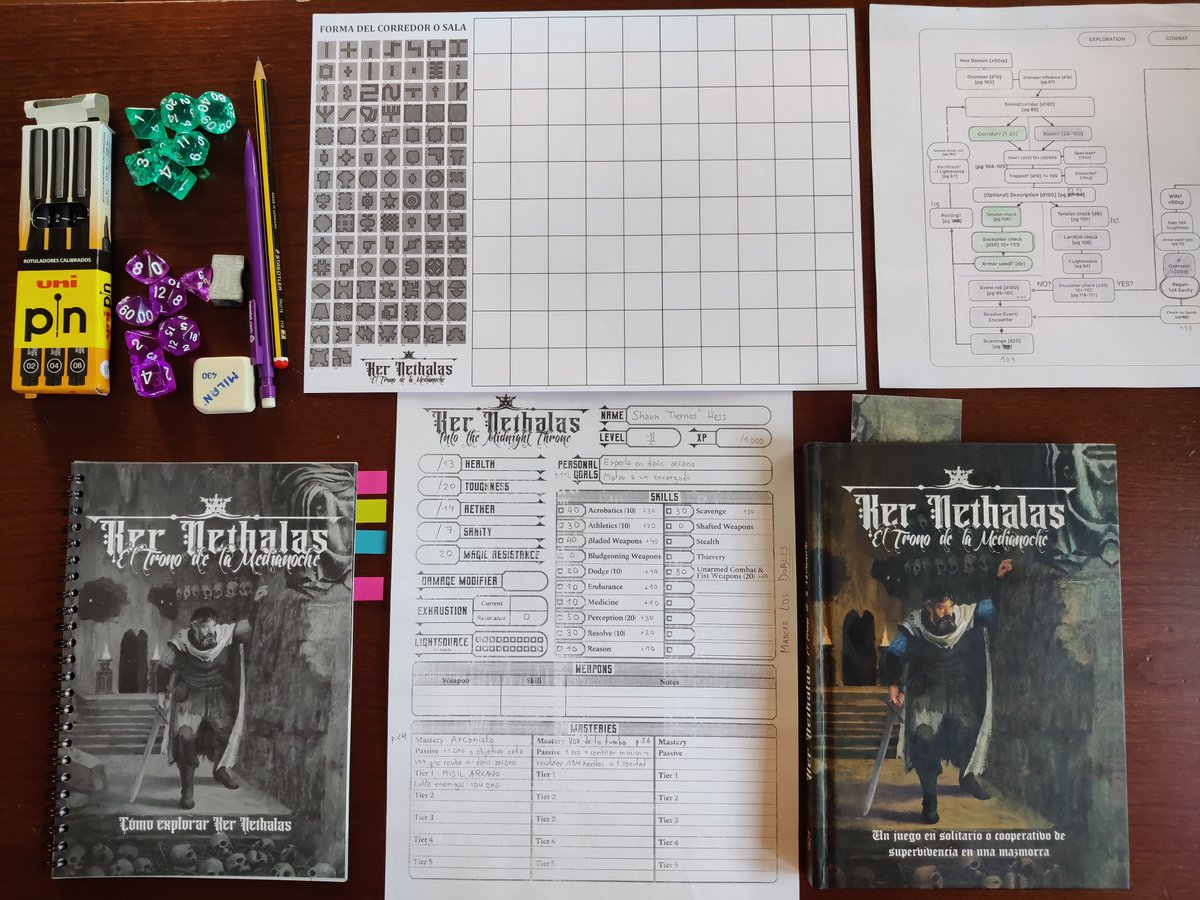 Imrishale's tweet photo. 今週は @iamthehornedone によるソロ #RPG 「Ker Nethalas」をプレイしていました。#ボードゲーム
#KerNethalas は #D100Dungeon や #FourAgainstDarkness に似ていますが、歴史的背景ははるかに精巧で、戦闘に関してははるかに複雑で、何よりも難しすぎw https://t.co/GV7XbHL2AA