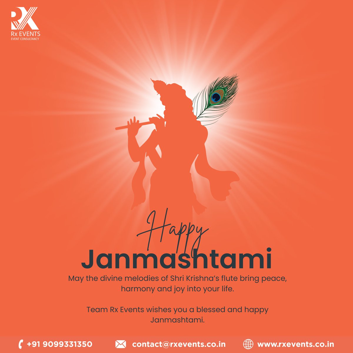 events_rx's tweet photo. On this sacred day of Janmashtami, we celebrate the birth of Lord Krishna, the symbol of love, wisdom and divine joy.

Team Rx Events wishes you and your loved ones a blessed Janmashtami filled with devotion, peace, and prosperity.

#Janmashtami #LordKrishna #DivineBlessings https://t.co/VHnichq6r8