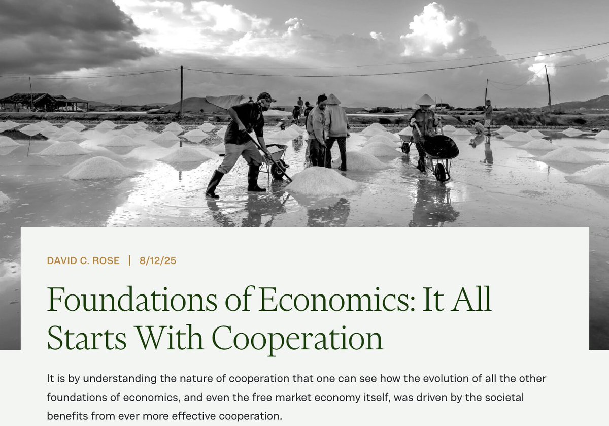 American Institute for Economic Research (@aier) on Twitter photo It is by understanding the nature of cooperation that one can see how the evolution of all the other foundations of economics, and even the free market economy itself, was driven by the societal benefits from ever more effective cooperation.
<a href="/DCRose1776/">David C. Rose</a> breaks this down in his It is by understanding the nature of cooperation that one can see how the evolution of all the other foundations of economics, and even the free market economy itself, was driven by the societal benefits from ever more effective cooperation.
<a href="/DCRose1776/">David C. Rose</a> breaks this down in his