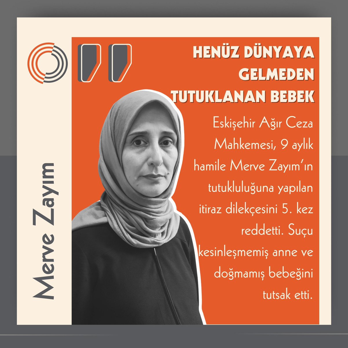 scream25silence's tweet photo. Henüz Dünyaya Gelmeden Tutuklanan Bebek

Eskişehir Ağır Ceza Mahkemesi, 9 aylık hamile Merve Zayim’in tutukluluğuna yapılan itiraz dilekçesini 5. kez reddetti. Suçu kesinleşmemiş anne ve doğmamış bebeğini tutsak etti.

HamileCezaevinde HukukNerede

#GOZvFB https://t.co/viT0BMbBle