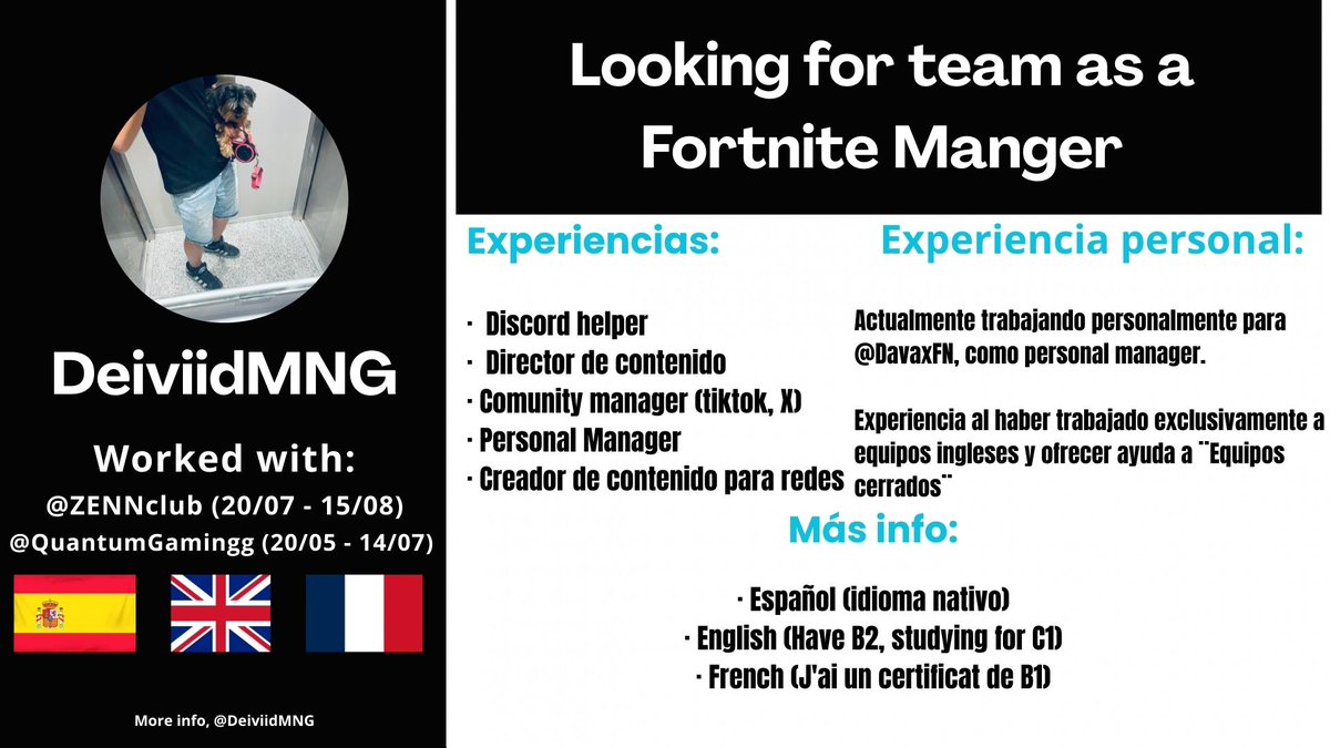 Looking for team as a Fortnite Manager 🙋