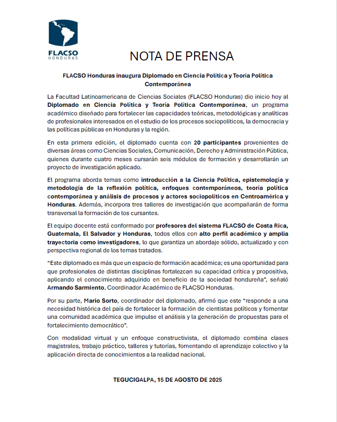 FLACSO Honduras tweet media