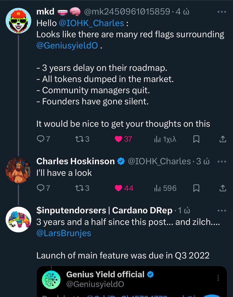 Varavas (@varavas9) on Twitter photo Congrats <a href="/InputEndorsers/">$inputendorsers | Cardano DRep</a>
The Genius Yield got the attention it needed and deserved, well done!
Couldn’t happen without you insisting during the last days!
Thanks! Congrats <a href="/InputEndorsers/">$inputendorsers | Cardano DRep</a>
The Genius Yield got the attention it needed and deserved, well done!
Couldn’t happen without you insisting during the last days!
Thanks!