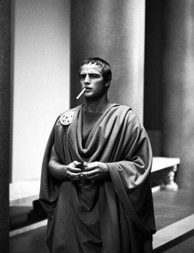 Marlon Brando on the set of Julius Caesar (1953)