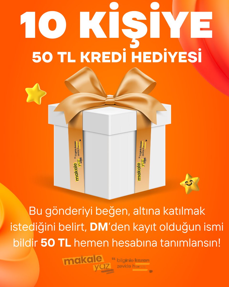 ✨🎁 Büyük Sürpriz Başladı! 🎁✨

10 şanslı kişiye 50 TL HEDİYE KREDİ kazanma fırsatı! 🚀
Katılım çok kolay:
1️⃣ Bu gönderiyi BEĞEN ❤️
2️⃣ Yoruma “Katılıyorum” yaz ✅
3️⃣ DM’den kayıt olduğun ismi gönder 📩

#çekiliş #hediye #kampanya #makale #yazar #blog #influencer #icerik