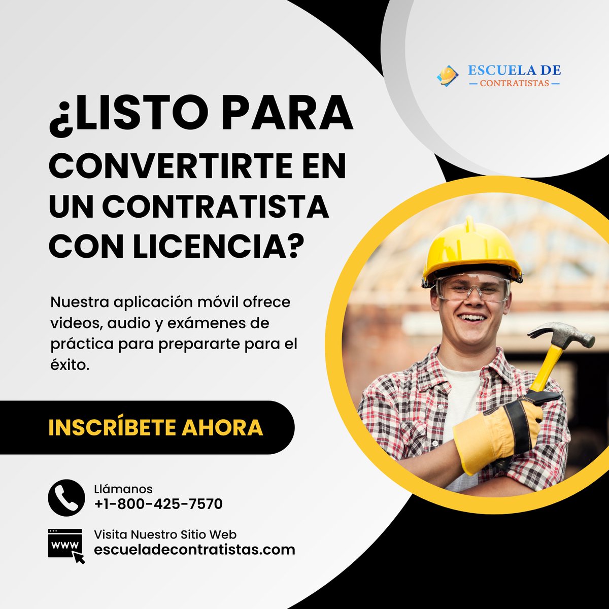 EsdeContratista's tweet photo. ¡Obtenga su Licencia de Contratista de California en solo 2 meses!

💻 Visite nuestro sitio web: https://t.co/nAaB1dNq5X

#LicenciaDeContratista #EscuelaDeContratistas #ExamenDeLicencia #Construcción #ContratistaLicenciado #LicenciaDeOficio #NegocioPropio #CarreraProfesional https://t.co/dj7wrrHx9Y