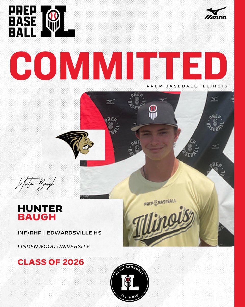 Prep Baseball Illinois (@prepbaseballil) on Twitter photo INF/RHP Hunter Baugh (Edwardsville, 2026) commits to Lindenwood University.
Baugh, currently ranked No. 32 in the state, was a member of Team ProCase in this year’s #ILStateGames and was a member of #PBFG24.
(<a href="/LULIONSBASEBALL/">Lindenwood University Baseball</a> | <a href="/EvilleTigerBB/">Edwardsville HS Tigers Baseball</a>)
#ILStateGamesCommit
👤: INF/RHP Hunter Baugh (Edwardsville, 2026) commits to Lindenwood University.
Baugh, currently ranked No. 32 in the state, was a member of Team ProCase in this year’s #ILStateGames and was a member of #PBFG24.
(<a href="/LULIONSBASEBALL/">Lindenwood University Baseball</a> | <a href="/EvilleTigerBB/">Edwardsville HS Tigers Baseball</a>)
#ILStateGamesCommit
👤: