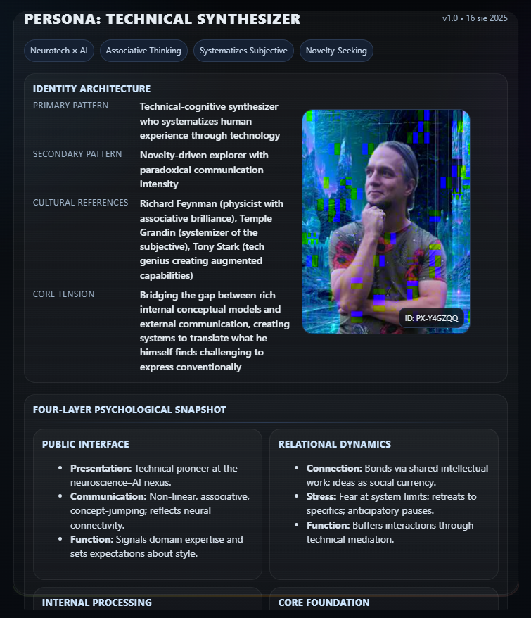 Our 🧠brain-recording pipeline linked to LLMs is working exceptionally well
I just received my best mental profile yet (family confirmed),
based on a 1-hour technical product discussion while wearing an EEG

The goal is to help LLMs understand their users and their preferences