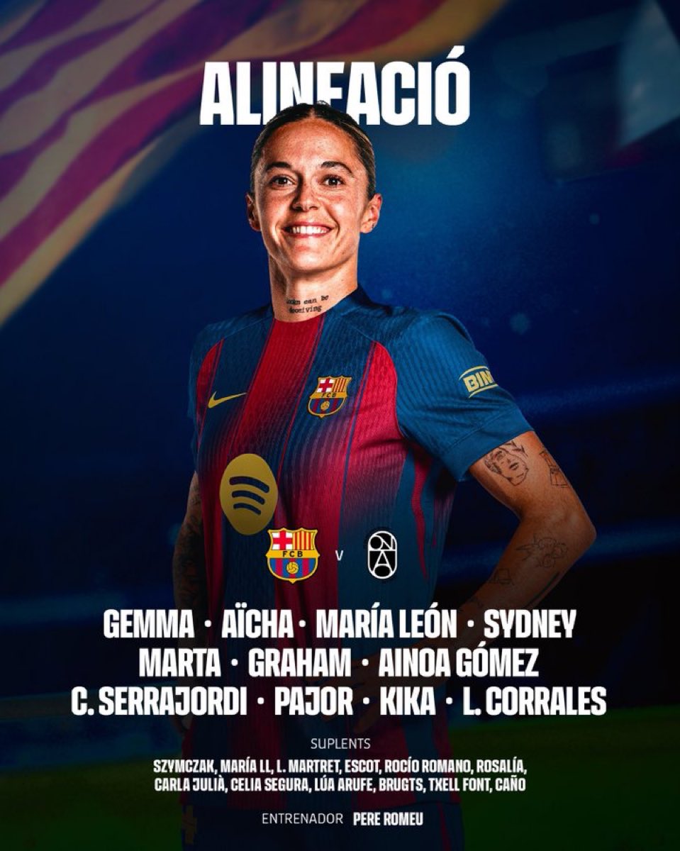kikasource's tweet image. Kika starts in her first match back for Barcelona after injury