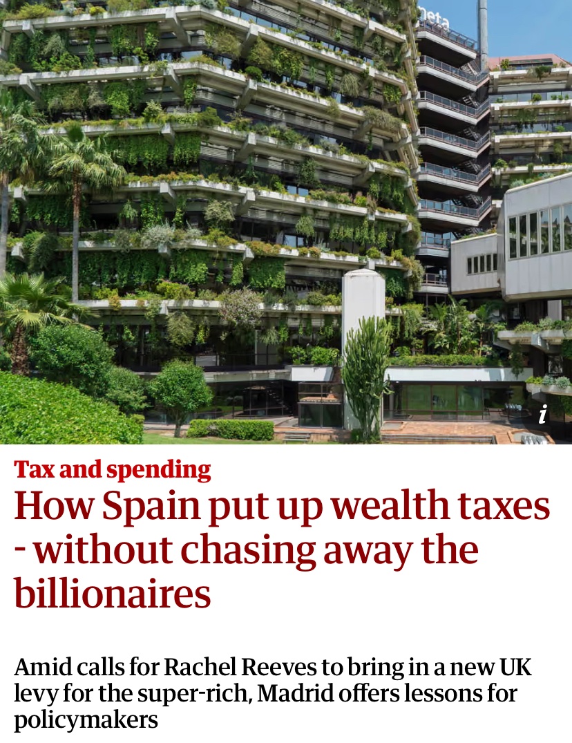 Eyeswideopen69's tweet photo. Just as important, the Spanish have consistently prosecuted the super-rich who evade their taxes — from businessmen to sportsmen and women, to pop stars and rockstars.

As far as I know, no-one has fled Spain, and they have flourished under a socialist government for years. https://t.co/bEFZFblsZI