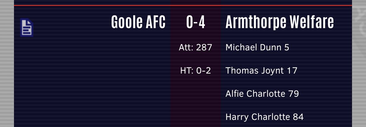 Armthorpe Welfare FC (@thewelfare) on Twitter photo Well… something went wrong 😂it was actually Cole Patrick that scored the 4th.
Apologies <a href="/colepatrick37/">Cole patrick</a> but here you go Well… something went wrong 😂it was actually Cole Patrick that scored the 4th.
Apologies <a href="/colepatrick37/">Cole patrick</a> but here you go