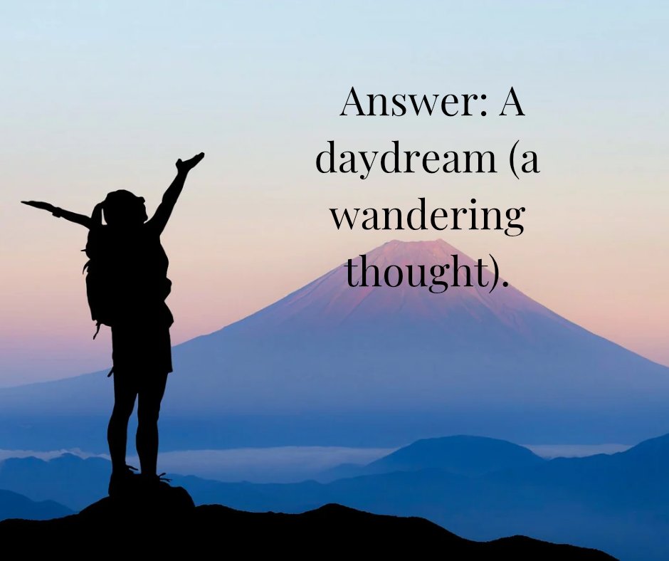 TwistyBrain's tweet image. ✅ Answer: A Daydream

#RiddleSolved #OnlineVibes #TwistyBrain