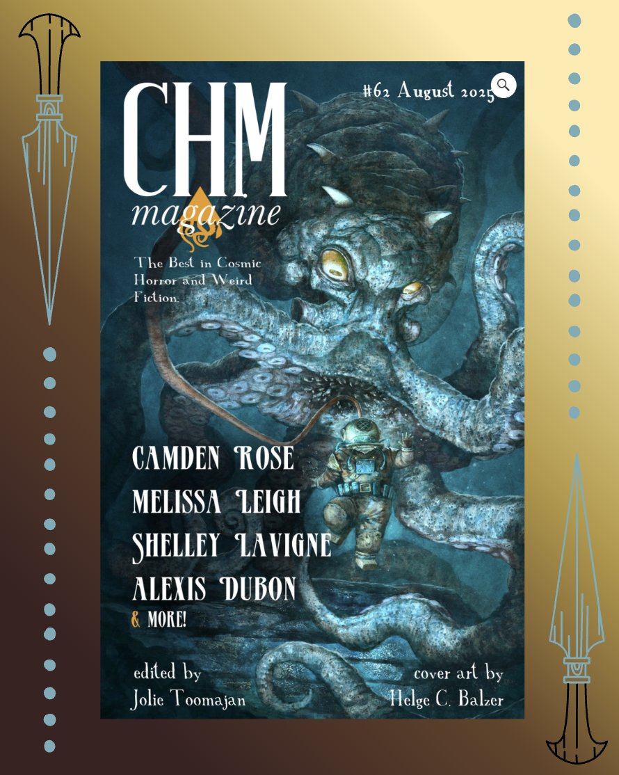 Northeast Ohio Master of Fine Arts (@neomfa) on Twitter photo 🚨Pub Alert!🚨 Be terrified by the latest from Kent-based fiction candidate Cheyenne Shaffer (<a href="/novelinsights/">Dr. Cheyenne Shaffer</a>), "I Never Saw the Knife," out in the August issue of <a href="/CosmicHorrorMo/">Cosmic Horror Monthly</a> 🦑🗡️
cosmichorrormonthly.com/store/issue-62/ 🚨Pub Alert!🚨 Be terrified by the latest from Kent-based fiction candidate Cheyenne Shaffer (<a href="/novelinsights/">Dr. Cheyenne Shaffer</a>), "I Never Saw the Knife," out in the August issue of <a href="/CosmicHorrorMo/">Cosmic Horror Monthly</a> 🦑🗡️
cosmichorrormonthly.com/store/issue-62/