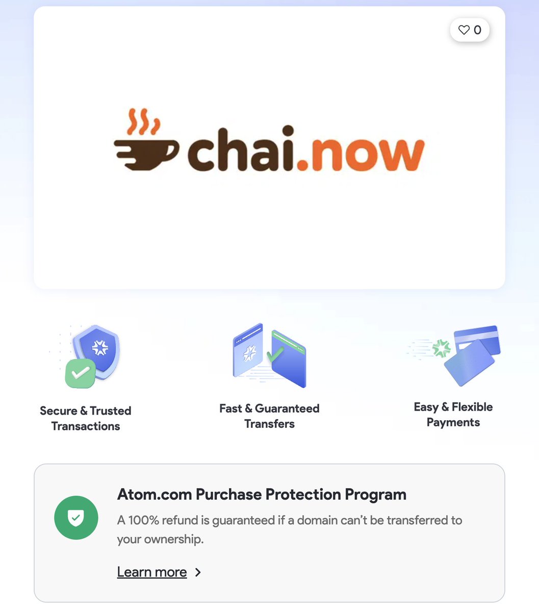 technochad7's tweet image. chai.now This versatile domain would be perfect for startups in the food and beverage industry, wellness and mindfulness space. Now available to own.

#AI #Domain #domainsforsale
