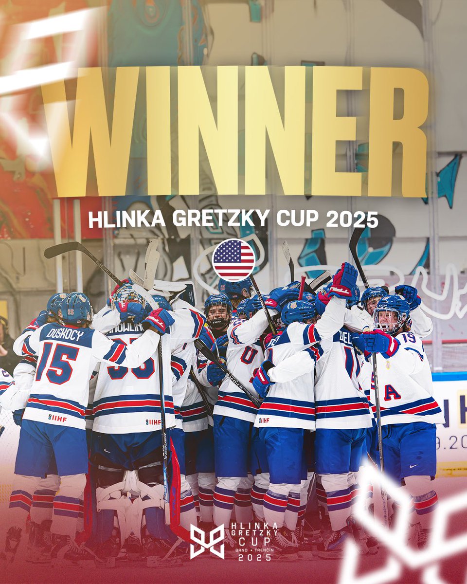 New champions! 💯 USA defeats Sweden 5–3 to win the 2025 Hlinka Gretzky Cup. 🇺🇸

#hlinkagretzky #hlinkamemorial #hgc25