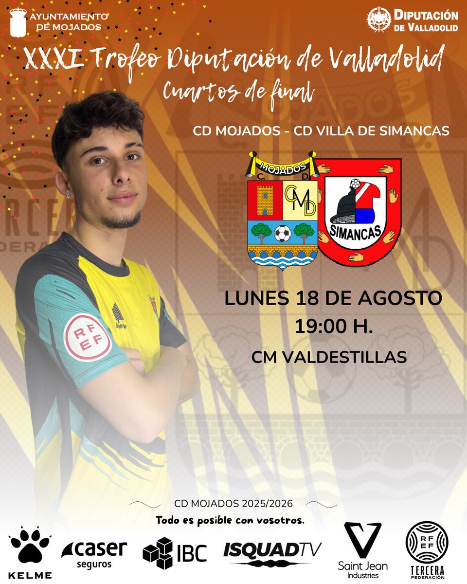 CDMojados's tweet photo. 🔜 @CDMojados 🆚 @villadesimancas | XXXI Trofeo Diputación - Cuartos de final

🏟 CM Valdestillas 
📍 Valdestillas (Valladolid)
📅 Lunes 18 de Agosto
🕓 19:00 horas

#todoesposibleconvosotros https://t.co/CN6sCu2Iej