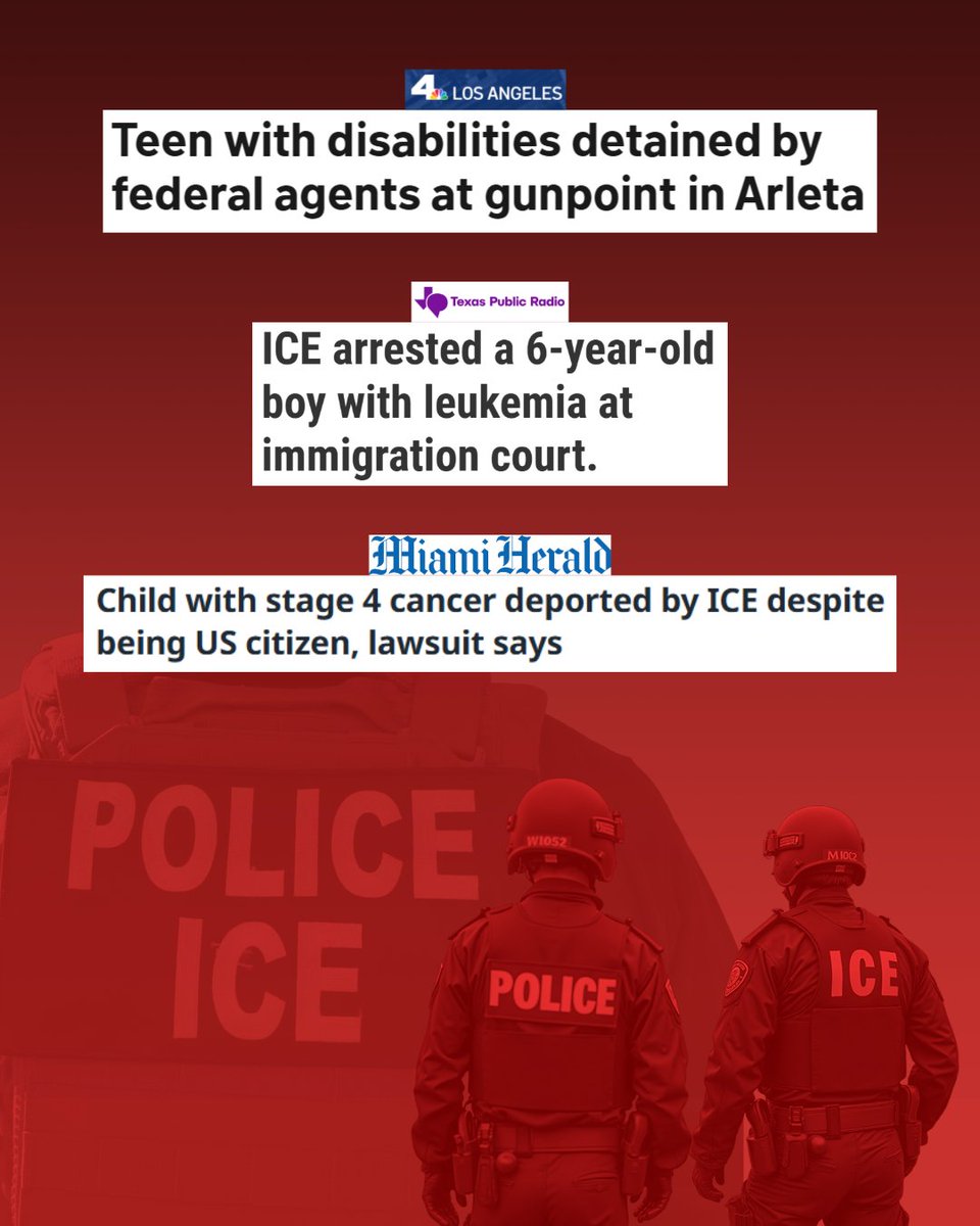These are not the stories of the “violent criminals” ICE says they are detaining. These are CHILDREN.

The headlines are horrifying. So much for keeping us safer…