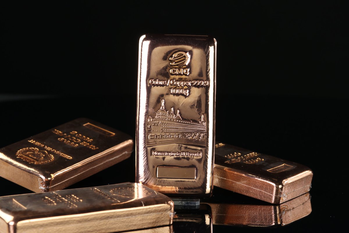 Lingote de COBRE fino (999,9) CMC Metales Preciosos de 1Kg. metalesdeinversioncmc.com/product/lingot…