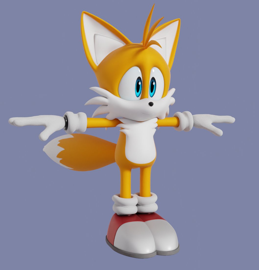 And that was using the frontiers model, with ALOT of shape keys and different textures/materials.

Currently working on a better version, more in line with older Tails designs (before they switched to the unleashed designs for 20+ years 💀)