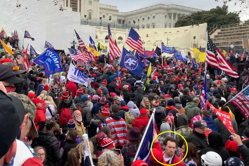 maziehirono's tweet photo. Trump's new pick to run the Bureau of Labor Statistics participated in the January 6th insurrection on our nation’s Capitol.

This photo alone is enough to disqualify him from the job. The Senate cannot confirm E.J. Antoni. https://t.co/V7NWIAwOeL