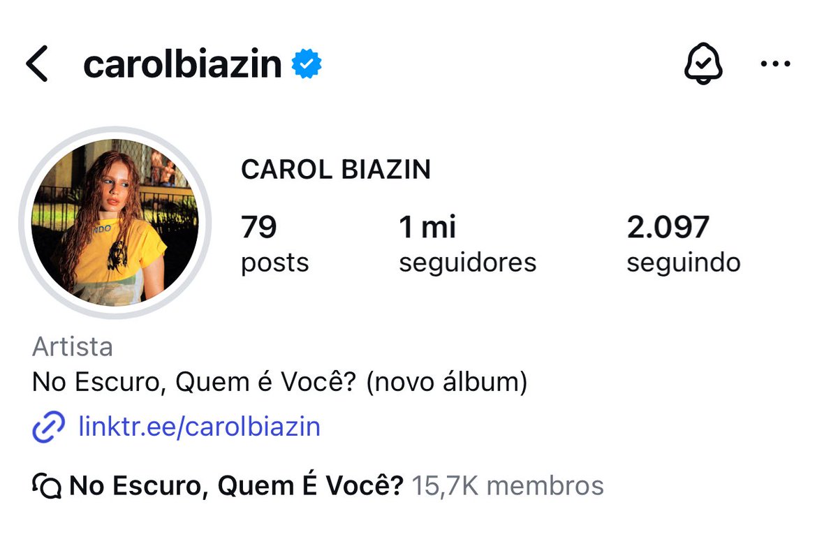 conexaobiazin's tweet photo. FINALMENTE VEIO AÍ! 

Carol Biazin atingiu a marca de 1 MILHÃO de seguidores no Instagram. 💛 https://t.co/OVwNbxxWyg