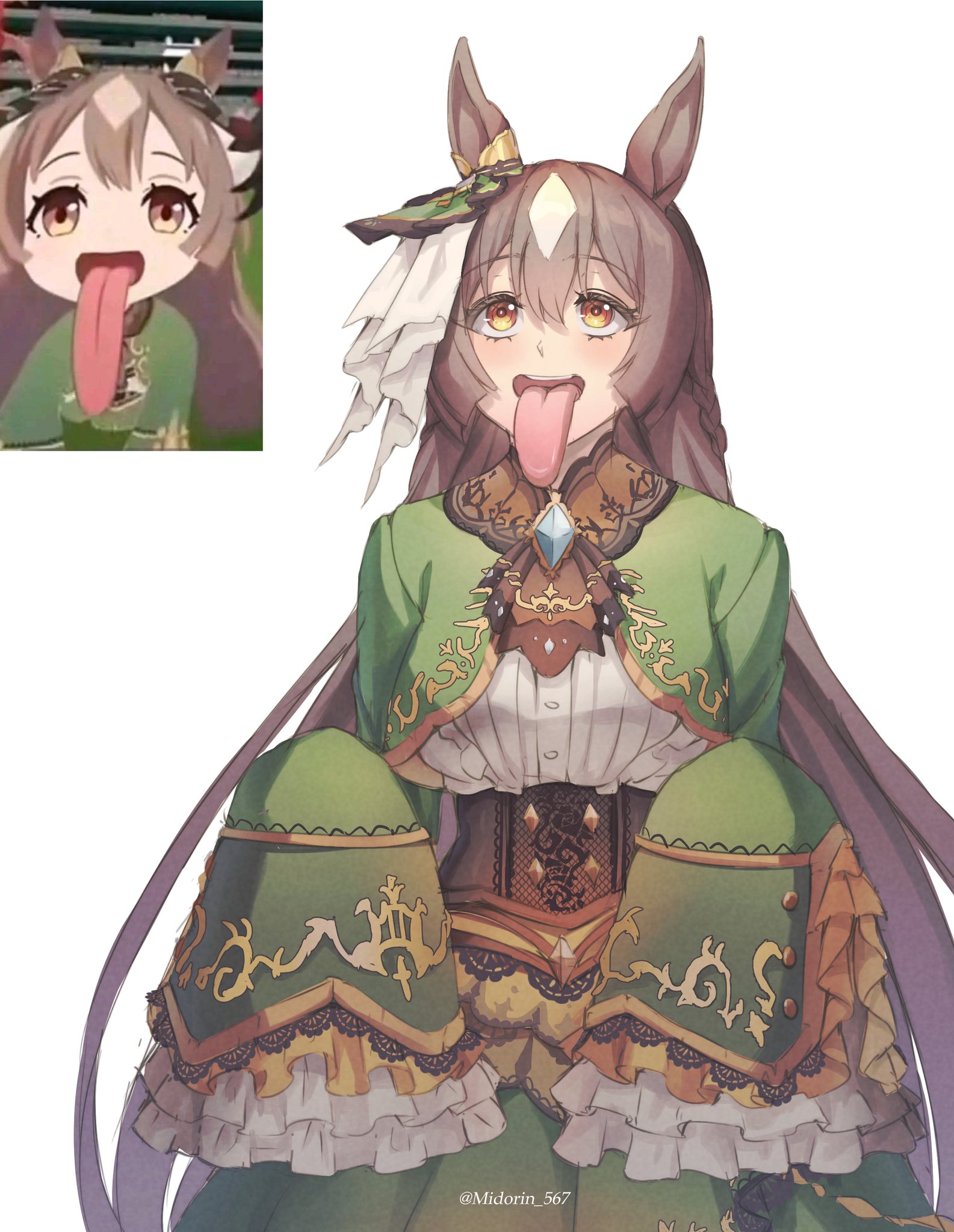 ウマ娘サトノダイヤモンド Satono Diamond New year Costume L'arc Race 💎🐉💛💚💍 #赛马娘