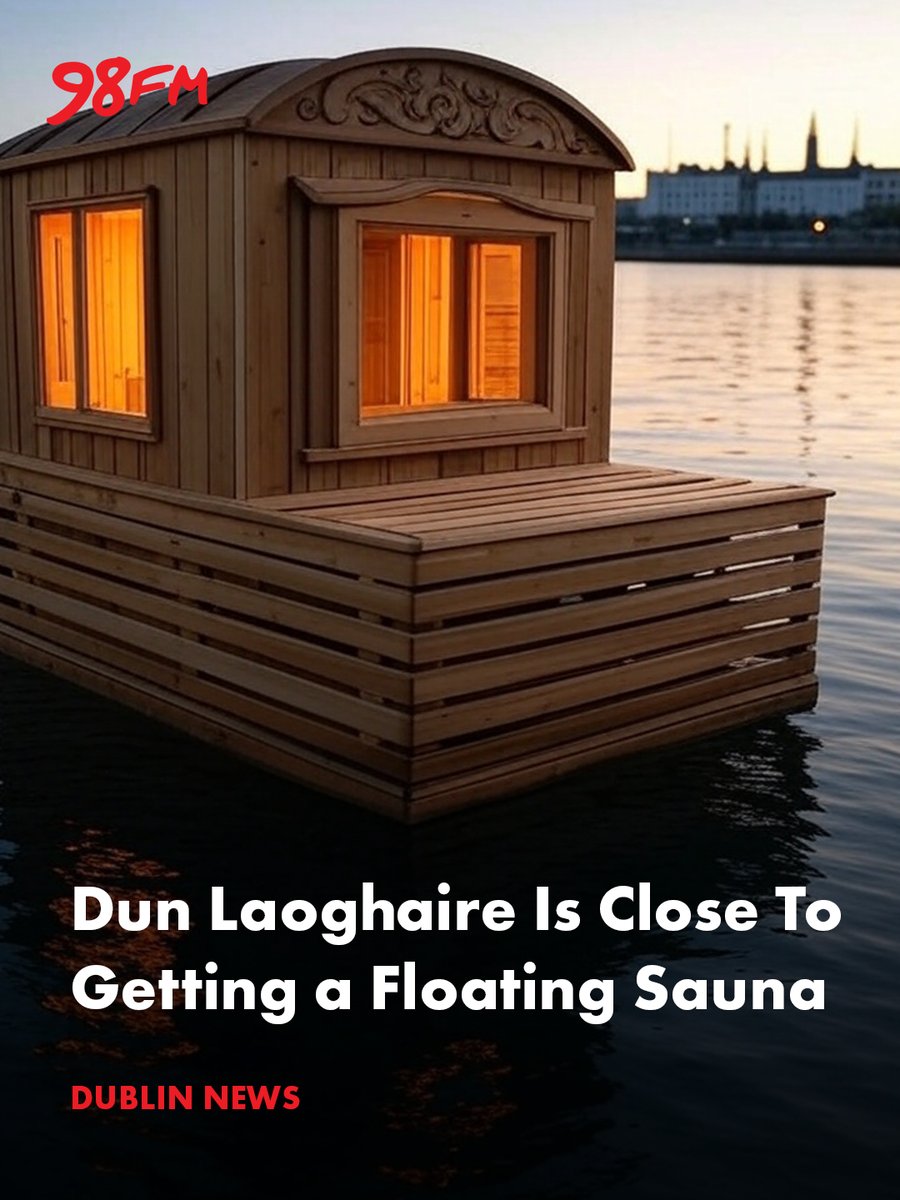 98FM's tweet photo. 🧖♀️🔥 A floating sauna could soon be coming to Dún Laoghaire Harbour! 🌊 Plans are heating up for a pontoon sauna right on the water – and we're kinda obsessed 😍
🔗 Read more on https://t.co/pFIW1L49Ww
#DublinNews #FloatingSauna #DunLaoghaire #SteamDream #98FM https://t.co/TJxuMsa8oH