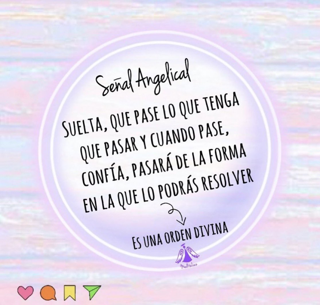 El arte de soltar, fluir y dejar que algunas situaciones tomen su curso natural es saludable. A veces sin hacer, solo dejando que avance esa situación se resuelve todo.

🌀#Afirma
Me permito estar en paz y fluir con cada circunstancia.
🙏🏻♾🕊💜🕊♾🙏🏻