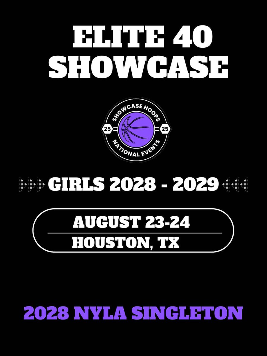 NylaSing2028's tweet photo. I’m so excited to be invited to the Elite40 Showcase!! #Showcasehoops #girlsbasketball #classof2028 https://t.co/hRhAqM1JVG