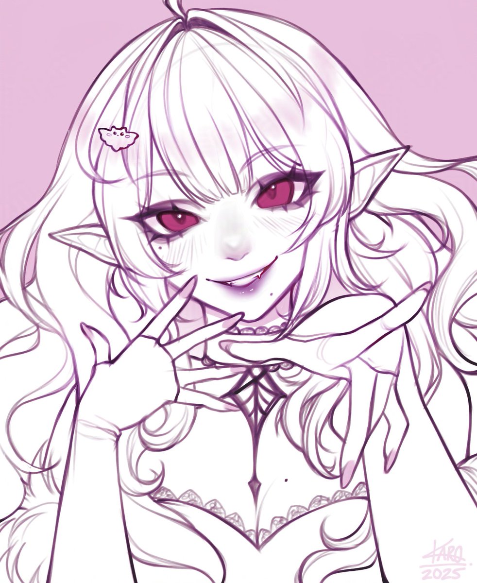 _Karousel_'s tweet photo. sketch wip 🩷 my favourite lil vampire 🦇 https://t.co/zwq4Auwx5L