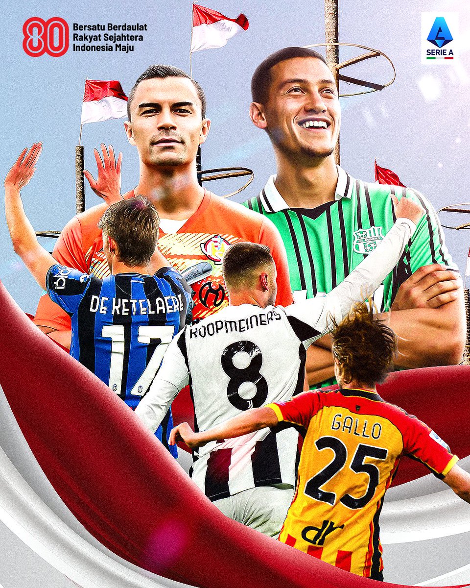Dirgahayu Republik Indonesia 🇮🇩🦅

Mari kita mempererat persatuan dan kesatuan untuk Tanah Air tercinta ✨️

MERDEKA SELALU, INDONESIA MAJU! ✊❤️🤍

#SerieA #HUT80RI