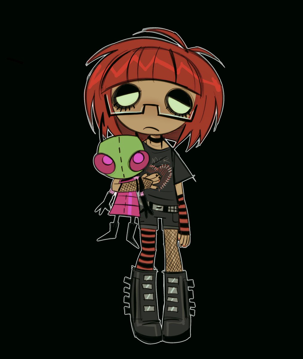 eazybridget's tweet photo. just me  and my invader zim plushie trying to get through each day without  dying https://t.co/yKunf29OE0
