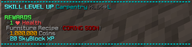 Carpentry level 50 in Skyblock