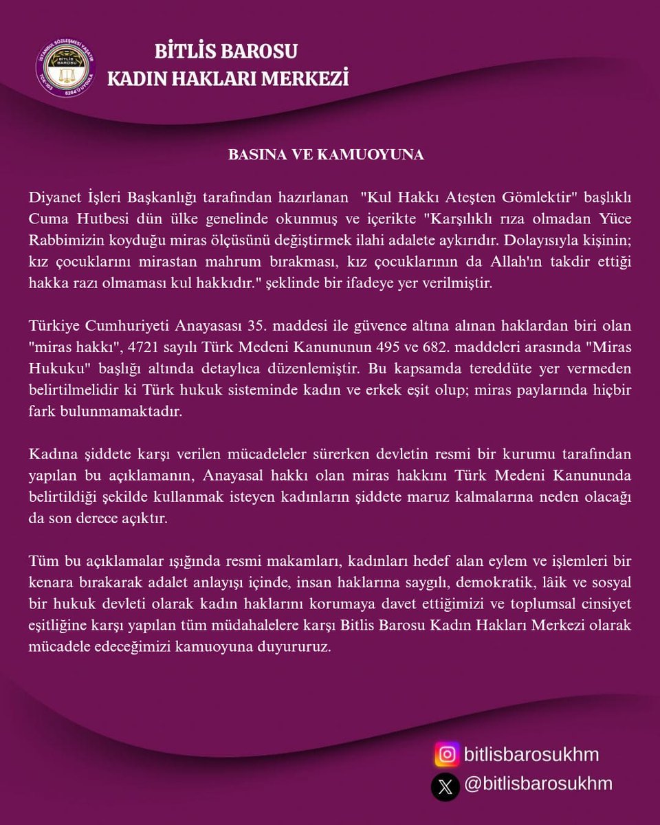 BASINA VE KAMUOYUNA!