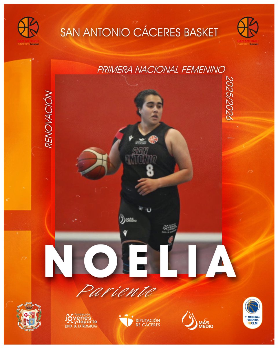 Noelia Pariente confirma su tercera temporada en el San Antonio con nuestro Primera Nacional Femenino 🥳

👀 Pívot de 1,80m que destaca no sólo por su poderío interior, sino también por su capacidad de acierto en el tiro exterior 

<a href="/DiputacionCC/">DiputacionCC</a> 
<a href="/medio_mas/">MásMedio Cáceres</a> 
<a href="/jovendeportEXT/">Jóvenes y Deportes Extremadura</a>