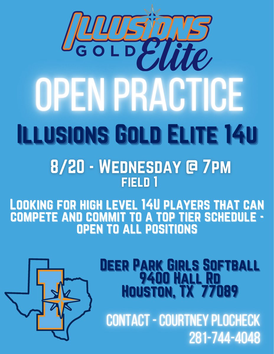 IllusionsGold14's tweet photo. Still looking for a home?? We are looking for a few more players to round out our roster. We have a hot fall schedule, text me if you’re ready to COMPETE!! #leadtheway #takingnames #chasingnattys https://t.co/gsl5JIJOBB
